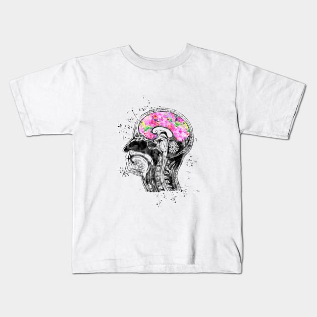 Head anatomy Kids T-Shirt by RosaliArt